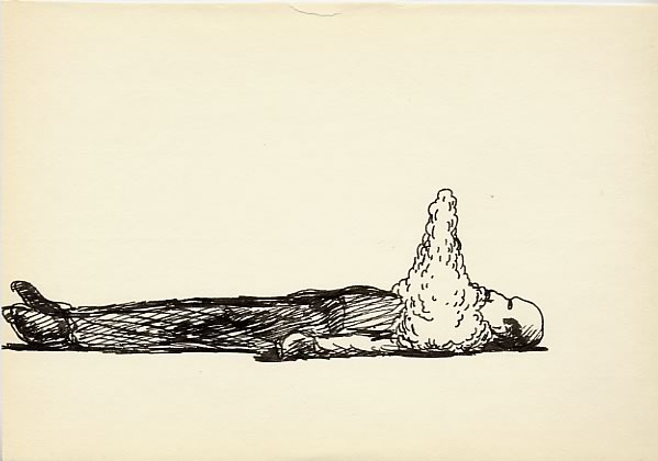 Geert Dekkers - a drawing a day at nznl.com - portrait shaving cream floor lying