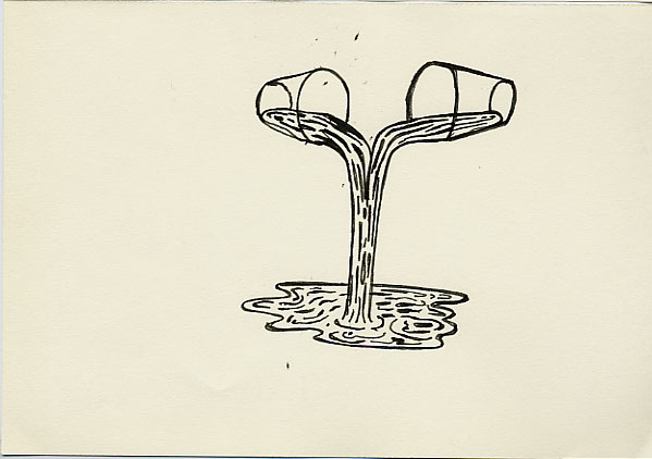 Geert Dekkers - a drawing a day at nznl.com - glass glasses cadburys chocolate spill