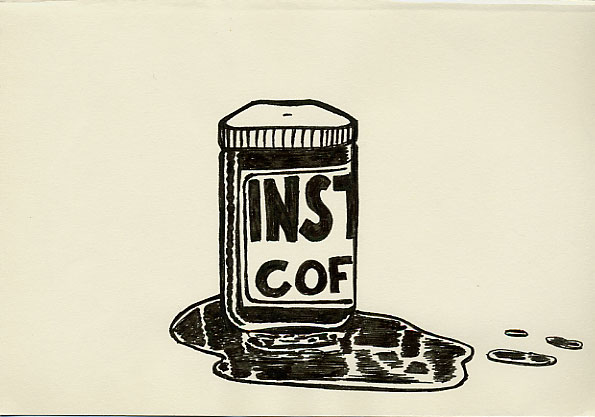 Geert Dekkers - a drawing a day at nznl.com - coffee instant spill