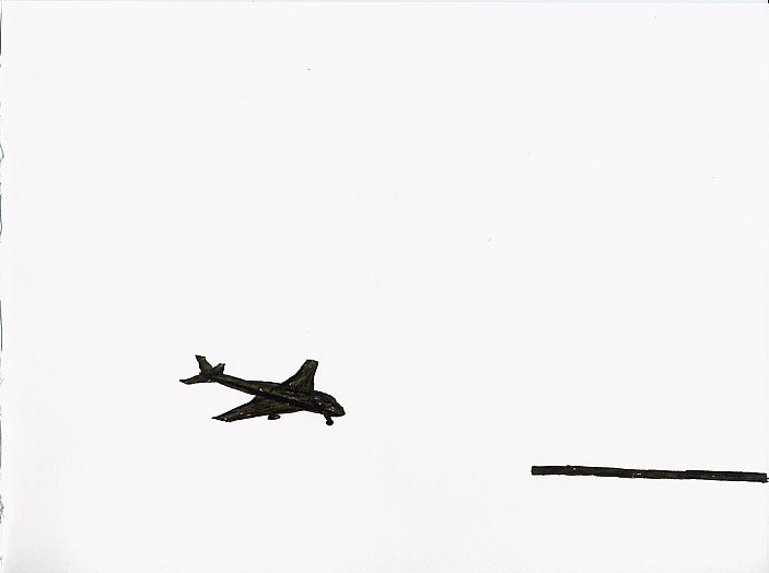 Geert Dekkers - a drawing a day at nznl.com - aeroplane landing danger