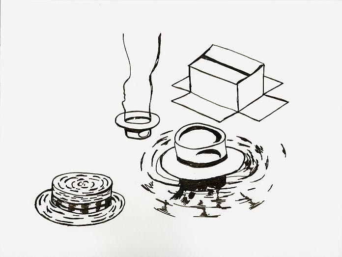 Geert Dekkers - a drawing a day at nznl.com - box hat head