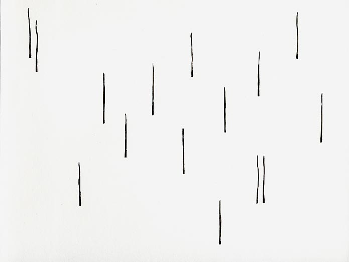 Geert Dekkers - a drawing a day at nznl.com - rain line tree trees charred