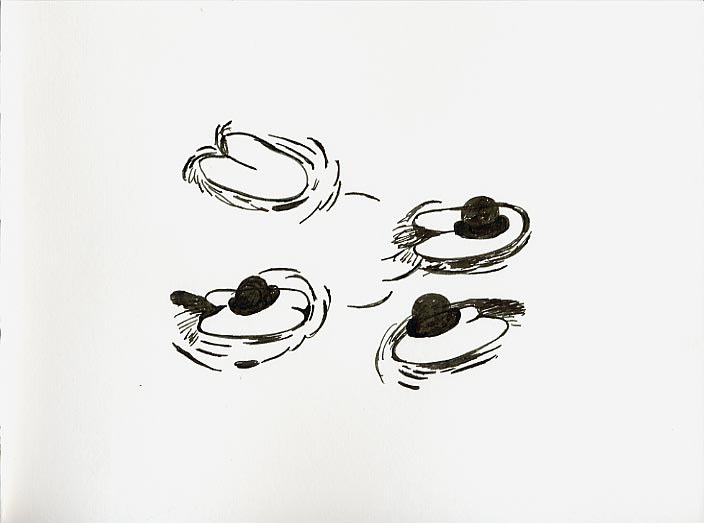 Geert Dekkers - a drawing a day at nznl.com - pond hat margritte float