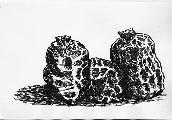 Geert Dekkers - a drawing a day at nznl.com - trash rubbish blob