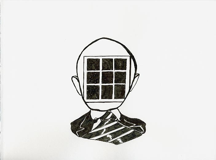 Geert Dekkers - a drawing a day at nznl.com - margritte window portrait