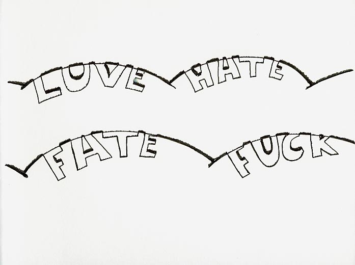 Geert Dekkers - a drawing a day at nznl.com - love hate fate fuck