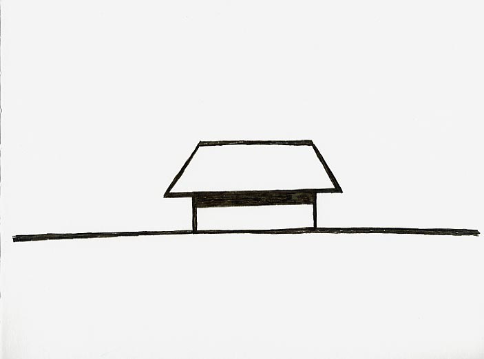 Geert Dekkers - a drawing a day at nznl.com - home house shadow line