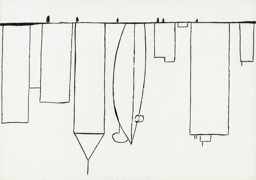 Geert Dekkers - a drawing a day at nznl.com - HIDDEN CITY, 2004, drawing