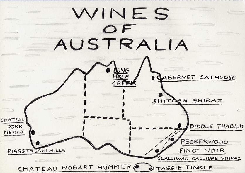 Geert Dekkers - a drawing a day at nznl.com - WINES OF AUSTRALIA
drawing
