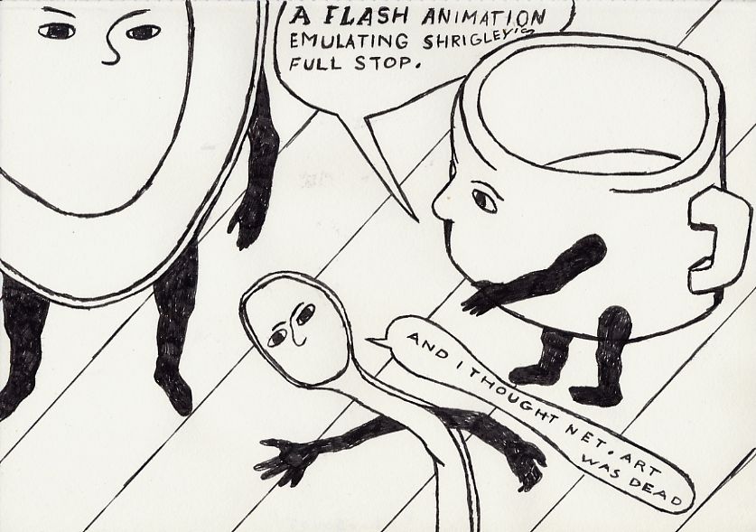 Geert Dekkers - a drawing a day at nznl.com - A FLASH ANIMATION EMULATING SHRIGLEYS FULL STOP
AND I THOUGHT NET.ART WAS DEAD
drawing