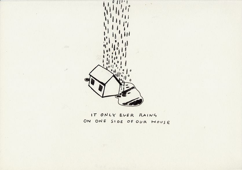 Geert Dekkers - a drawing a day at nznl.com - IT ONLY EVER RAINS ON ONE SIDE OF OUR HOUSE
drawing
