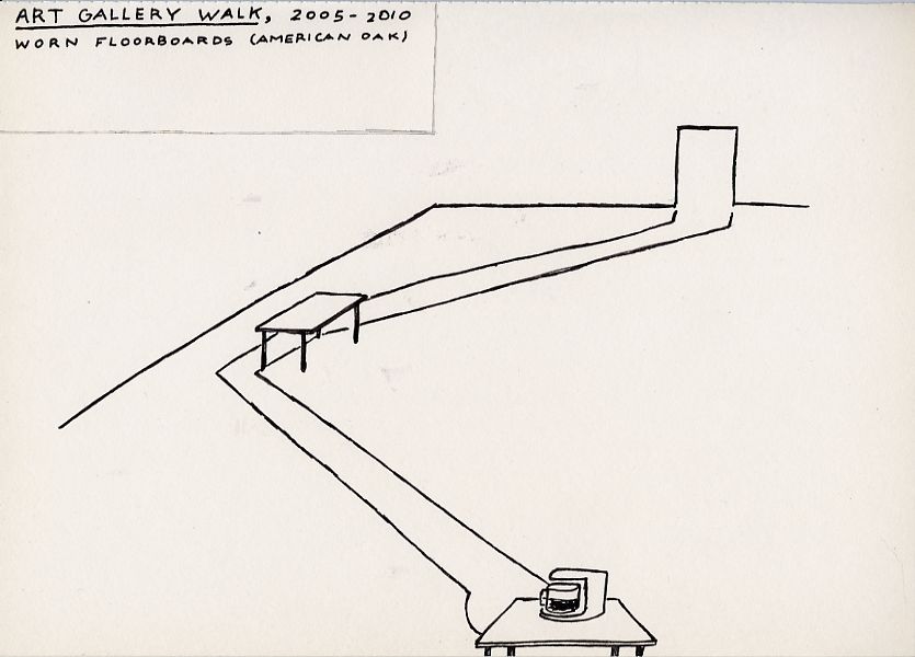Geert Dekkers - a drawing a day at nznl.com - ART GALLERY WALK, 2005 - 2010, WORN FLOORBOARDS (AMERICAN OAK)