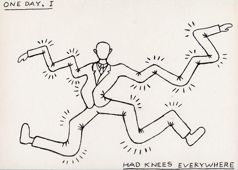 Geert Dekkers - a drawing a day at nznl.com - ONE DAY, I HAD KNEES EVERYWHERE
drawing