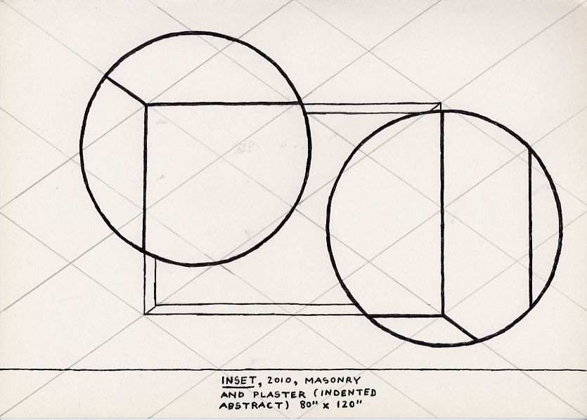 Geert Dekkers - a drawing a day at nznl.com - INSET, 2010, MASONRY AND PLASTER (INDENTED ABSTRACT) 80 X 120 INCHES
