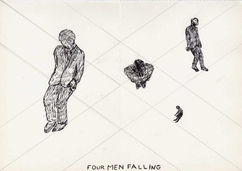 Geert Dekkers - a drawing a day at nznl.com - FOUR MEN FALLING