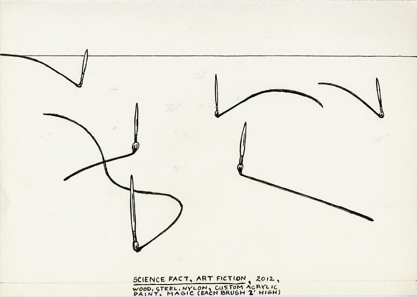 Geert Dekkers - a drawing a day at nznl.com - SCIENCE FACT, ART FICTION, 2012, WOOD, STEEL, NYLON, CUSTOM ACRYLIC PAINT, MAGIC