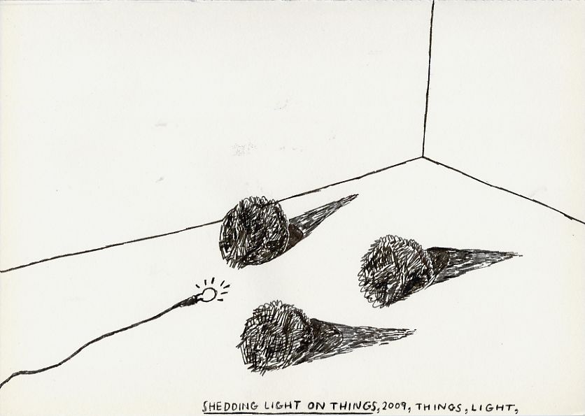 Geert Dekkers - a drawing a day at nznl.com - SHEDDING LIGHT ON THINGS, 2009, THINGS, LIGHT