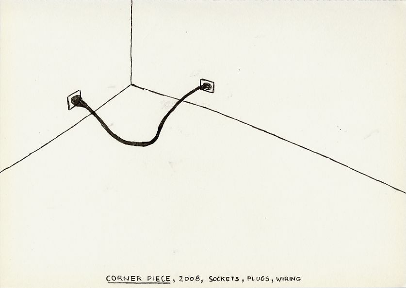 Geert Dekkers - a drawing a day at nznl.com - CORNER PIECE, 2008, SOCKETS, PLUGS, WIRING