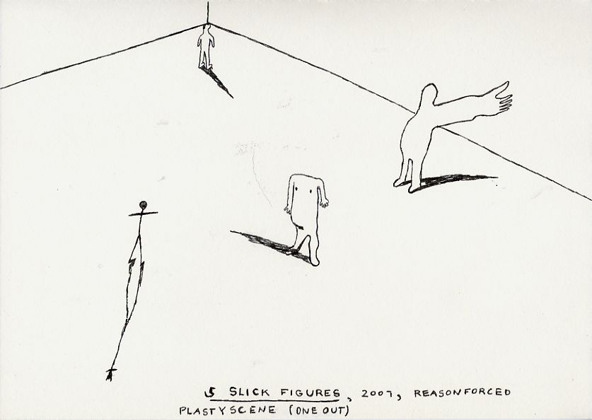 Geert Dekkers - a drawing a day at nznl.com - 5 SLICK FIGURES, 2007, REASONFORCED PLASTYSCENE (ONE OUT)

