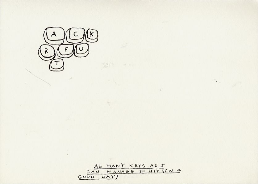 Geert Dekkers - a drawing a day at nznl.com - AS MANY KEYS AS I CAN MANAGE TO HIT (ON A GOOD DAY)
