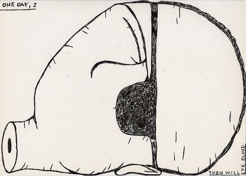 Geert Dekkers - a drawing a day at nznl.com - ONE DAY, I TURN WILL EYE BLIND
