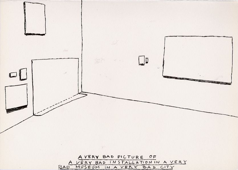 Geert Dekkers - a drawing a day at nznl.com - A VERY BAD PICTURE OF A VERY BAD INSTALLATION IN A VERY BAD MUSEUM IN A VERY BAD CITY