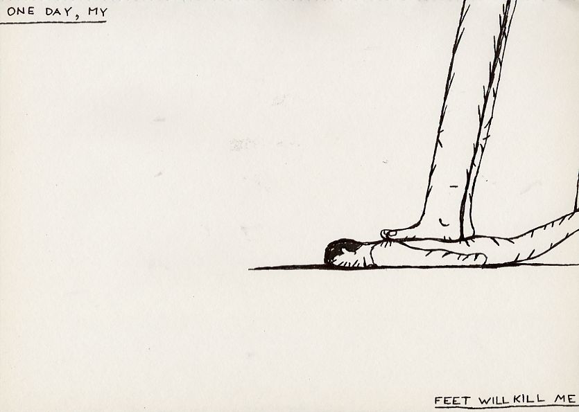 Geert Dekkers - a drawing a day at nznl.com - ONE DAY, MY FEET WILL KILL ME