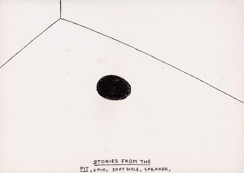 Geert Dekkers - a drawing a day at nznl.com - STORIES FROM THE PIT, 2010, 30FT HOLE, SPEAKER