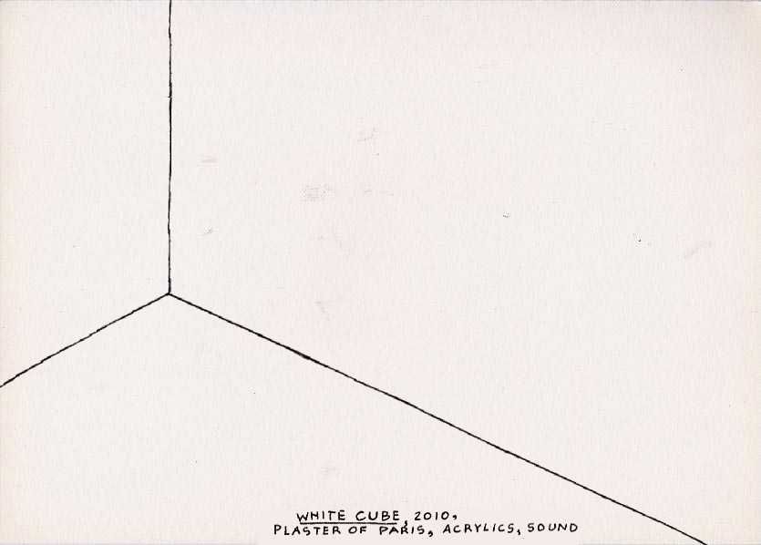 Geert Dekkers - a drawing a day at nznl.com - WHITE CUBE, 2010, PLASTER OF PARIS, ACRYLICS, SOUND