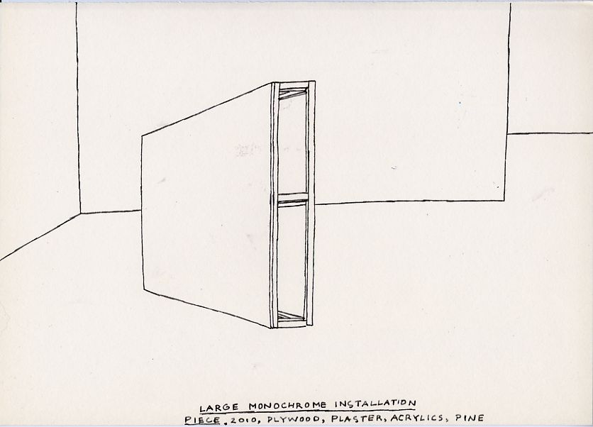 Geert Dekkers - a drawing a day at nznl.com - LARGE MONOCHROME INSTALLATION PIECE, 2010, PLYWOOD, PLASTER, ACRYLICS, PINE