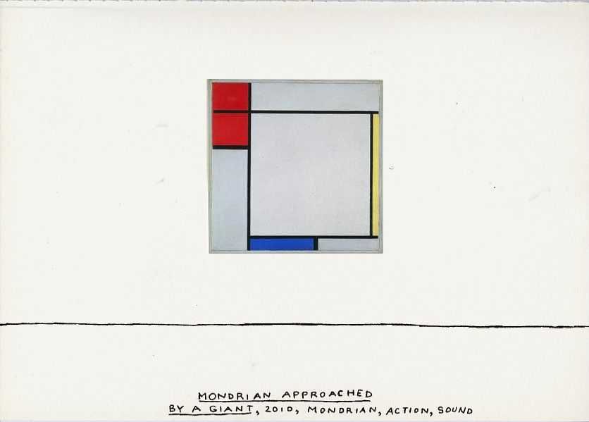 Geert Dekkers - a drawing a day at nznl.com - MONDRIAN APPROACHED BY A GIANT, 2010, MONDRIAN, ACTION, SOUND
