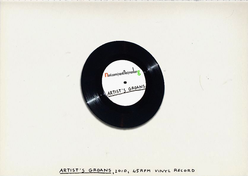 Geert Dekkers - a drawing a day at nznl.com - ARTIST'S GROANS, 2010, 45 RPM VINYL RECORD