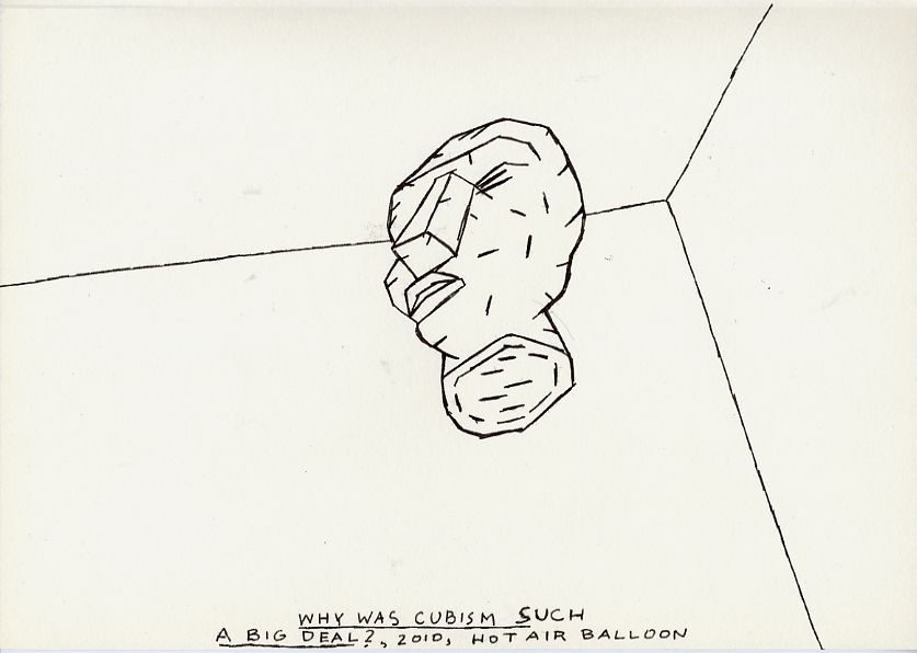 Geert Dekkers - a drawing a day at nznl.com - WHY WAS CUBISM SUCH A BIG DEAL?, 2010, HOT AIR BALLOON