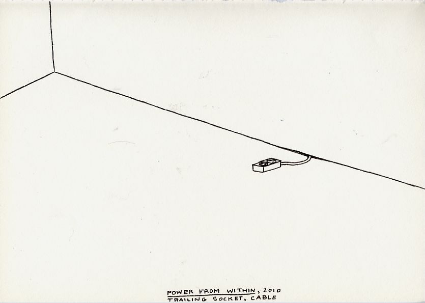 Geert Dekkers - a drawing a day at nznl.com - POWER FROM WITHIN, 2010, TRAILING SOCKET, CABLE
