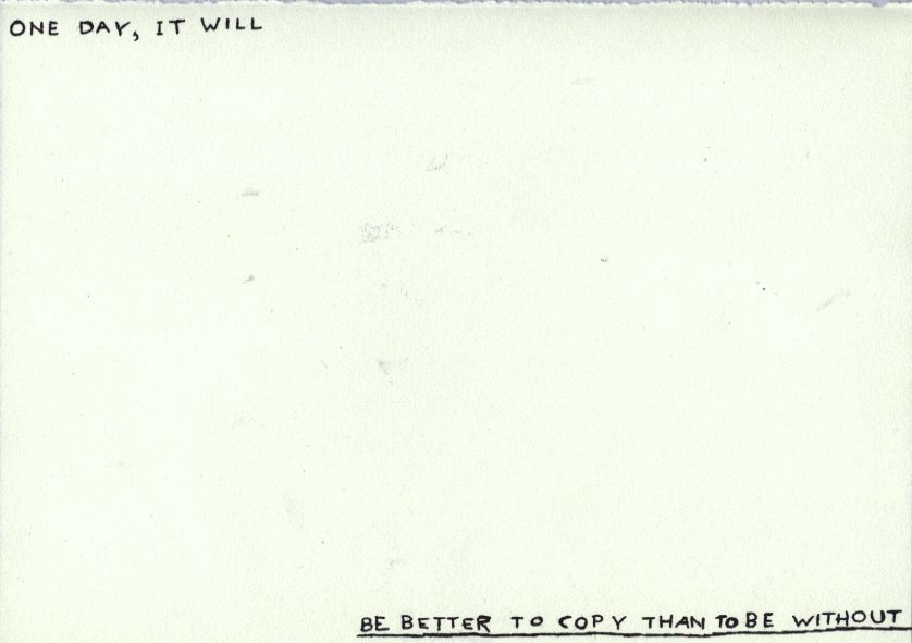 Geert Dekkers - a drawing a day at nznl.com - ONE DAY, IT WILL BE BETTER TO COPY THAN TO BE WITHOUT
