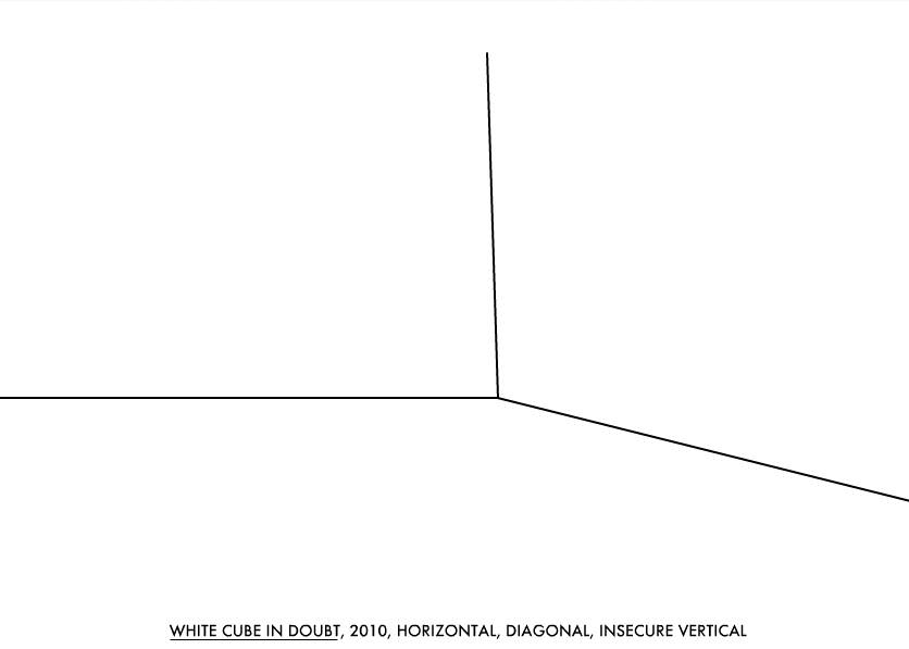 Geert Dekkers - a drawing a day at nznl.com - WHITE CUBE IN DOUBT, 2010, HORIZONTAL, DIAGONAL, INSECURE VERTICAL

