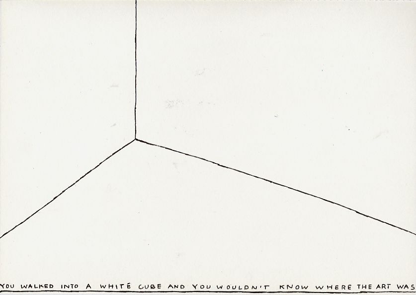 Geert Dekkers - a drawing a day at nznl.com - YOU WALKED INTO A WHITE CUBE AND WOULDN' T KNOW WHERE THE ART WAS