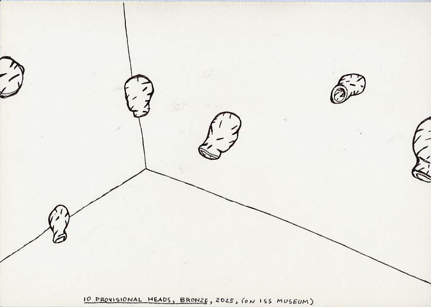 Geert Dekkers - a drawing a day at nznl.com - 10 PROVISIONAL HEADS, BRONZE, 2025, (ON ISS MUSEUM)