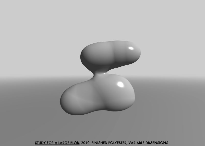 Geert Dekkers - a drawing a day at nznl.com - STUDY FOR A LARGE BLOB, 2010, FINISHED POLYESTER, VARIABLE DIMENSIONS