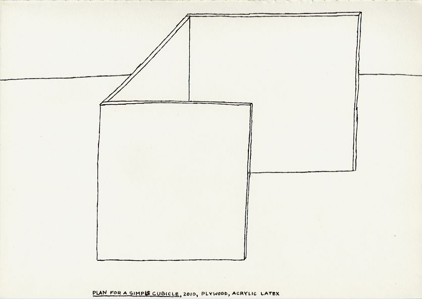 Geert Dekkers - a drawing a day at nznl.com - PLAN FOR A SIMPLE CUBICLE, 2010, PLYWOOD, ACRYLIC LATEX
drawing