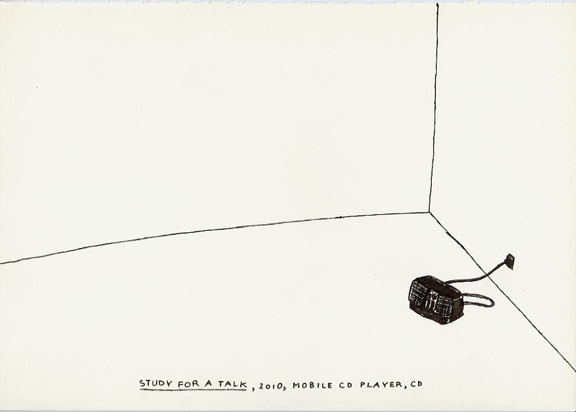 Geert Dekkers - a drawing a day at nznl.com - STUDY FOR A TALK, 2010, MOBILE CD PLAYER, CD
drawing