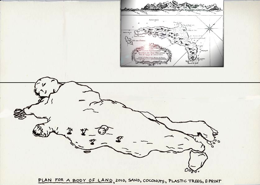 Geert Dekkers - a drawing a day at nznl.com - PLAN FOR A BODY OF LAND, 2010, SAND, COCOCUTS, PLASTIC TREES
compiled fireworks file
