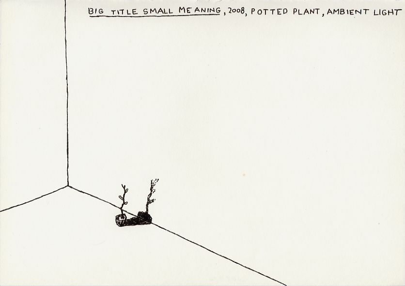 Geert Dekkers - a drawing a day at nznl.com - BIG TITLE, SMALL MEANING, 2008, POTTED PLANT, AMBIENT LIGHT
drawing