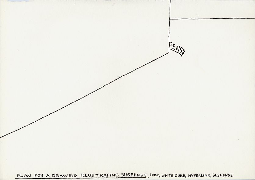 Geert Dekkers - a drawing a day at nznl.com - PLAN FOR A DRAWING ILLUSTRATING SUSPENSE, 2009, WHITE CUBE, HYPERLINK, SUSPENSE
drawing