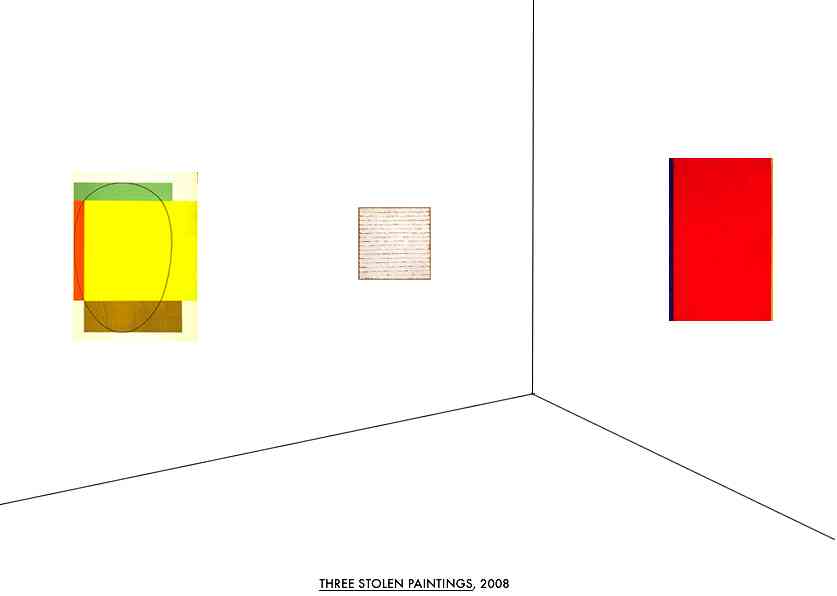 Geert Dekkers - a drawing a day at nznl.com - THREE STOLEN PAINTINGS, 2008