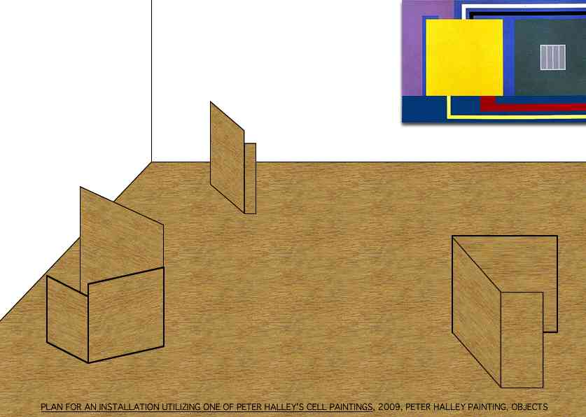 Geert Dekkers - a drawing a day at nznl.com - PLAN FOR AN INSTALLATION UTILIZING ONE OF PETER HALLEY'S CELL PAINTINGS, 2009, PETER HALLEY PAINTING, OBJECTS
fireworks file converted to jpeg