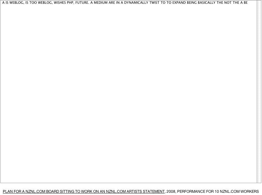 Geert Dekkers - a drawing a day at nznl.com - PLAN FOR A NZNL.COM BOARD SITTING TO WORK ON AN NZNL.COM ARTISTS STATEMENT, 2008, PERFORMANCE FOR 10 NZNL.COM WORKERS