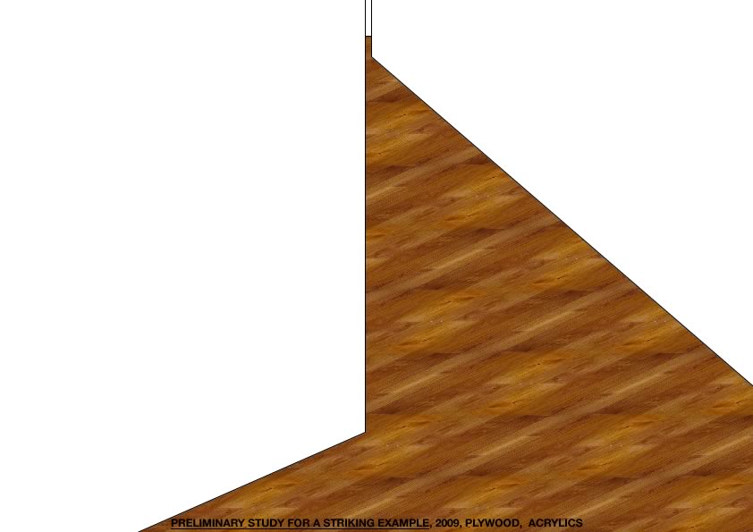 Geert Dekkers - a drawing a day at nznl.com - PRELIMINARY STUDY FOR A STRIKING EXAMPLE, 2009, PLYWOOD, ACRYLICS