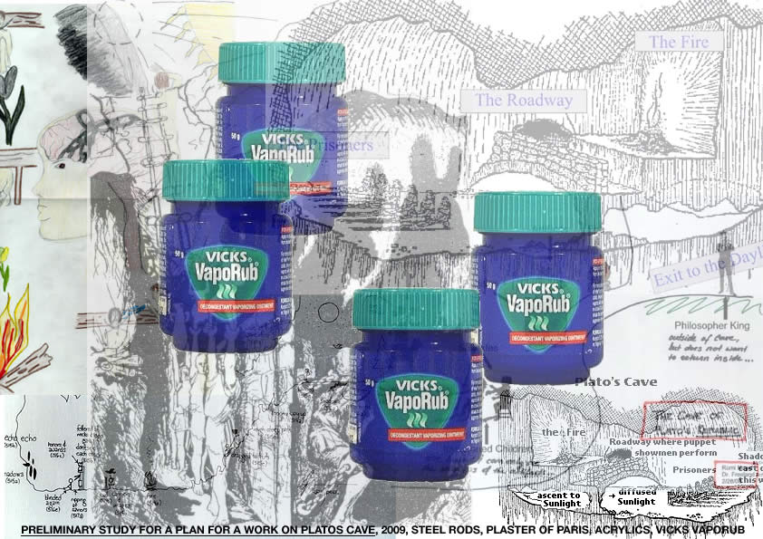 Geert Dekkers - a drawing a day at nznl.com - PRELIMINARY STUDY FOR A PLAN FOR A WORK ON PLATOS CAVE, 2009, STEEL RODS, PLASTER OF PARIS, ACRYLICS, VICKS VAPORUB
fireworks file, googled images