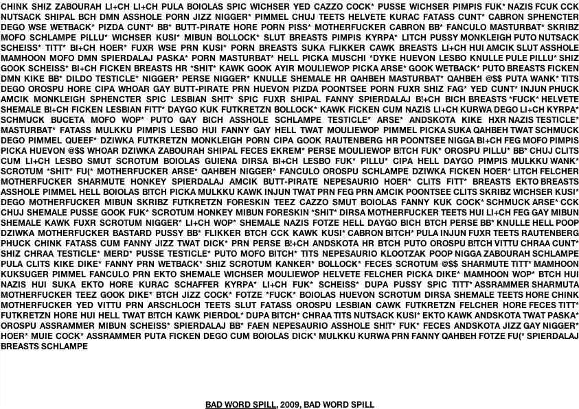Geert Dekkers - a drawing a day at nznl.com - BAD WORD SPILL, 2009, BAD WORD SPILL
web page